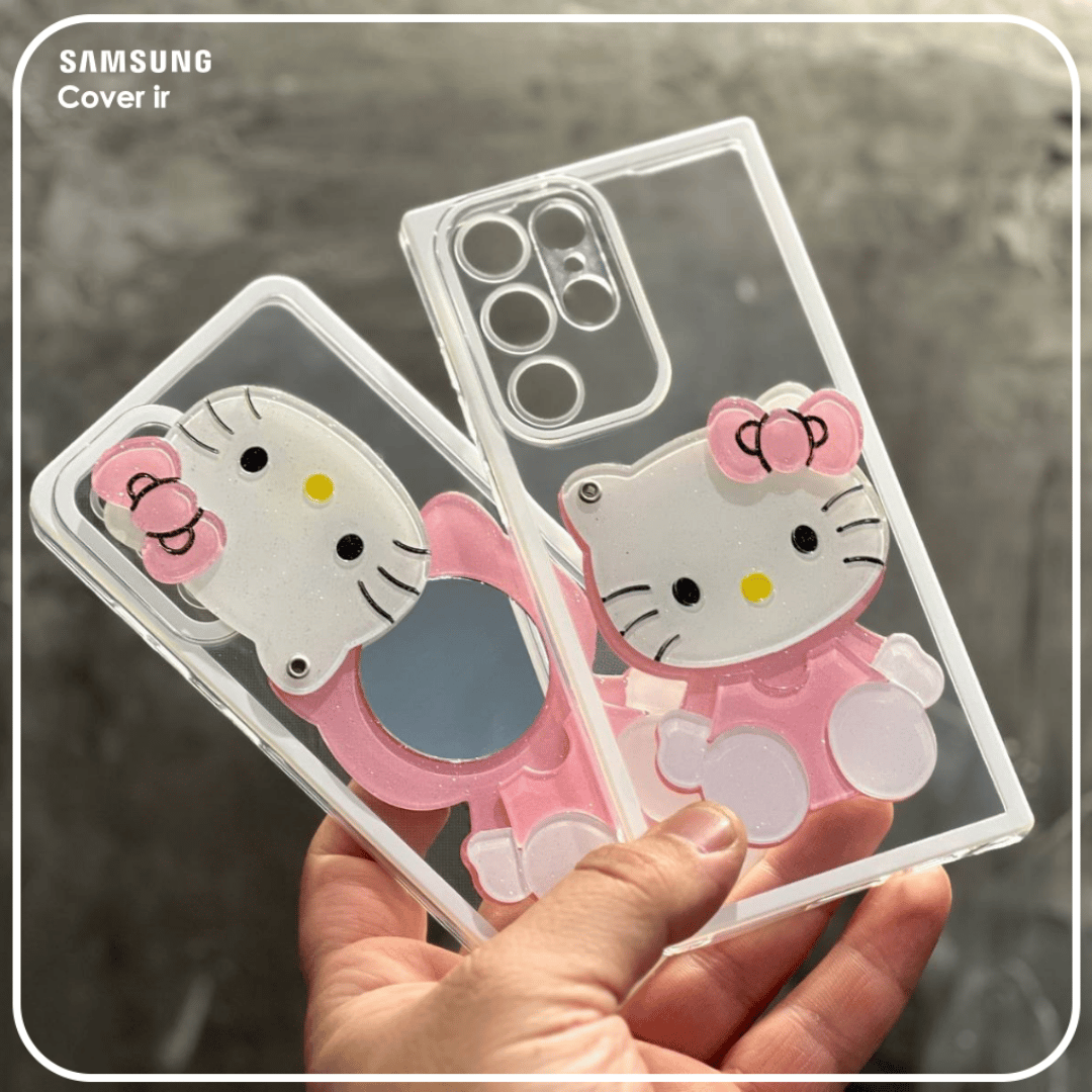 قاب آینه ای Hello Kitty مناسب برای گوشی سامسونگ