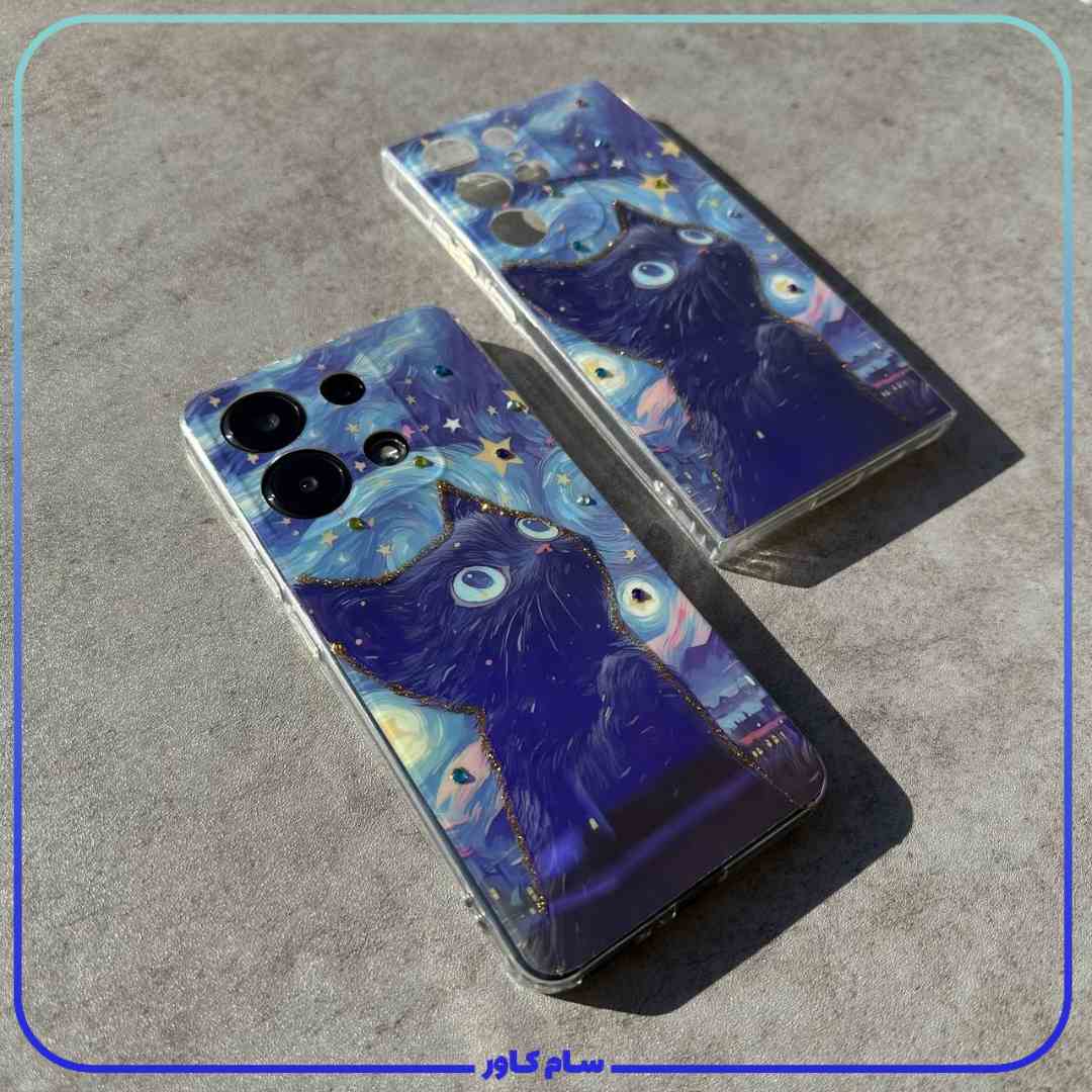 خرید قاب آبرنگی گربه در شب پرستاره سامسونگ