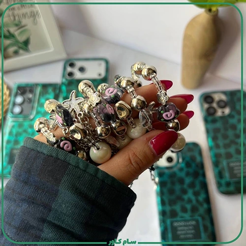 قاب پلنگی زمردی سامسونگ با بند آویز